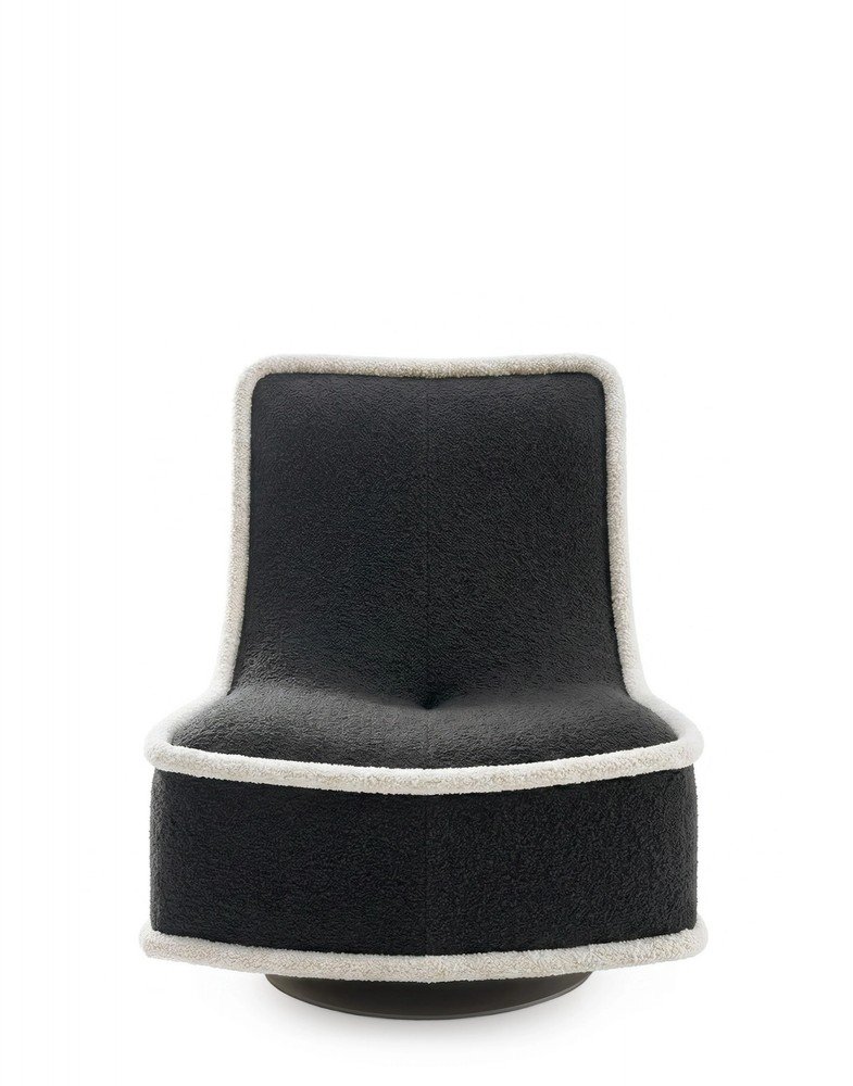 Кресло Bonheur du jour (антрацитовый/белый) букле