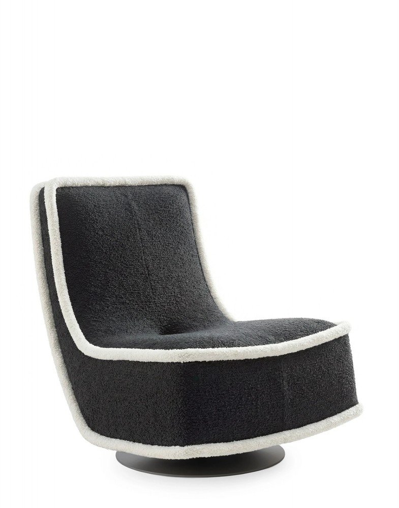 Кресло Bonheur du jour (антрацитовый/белый) букле