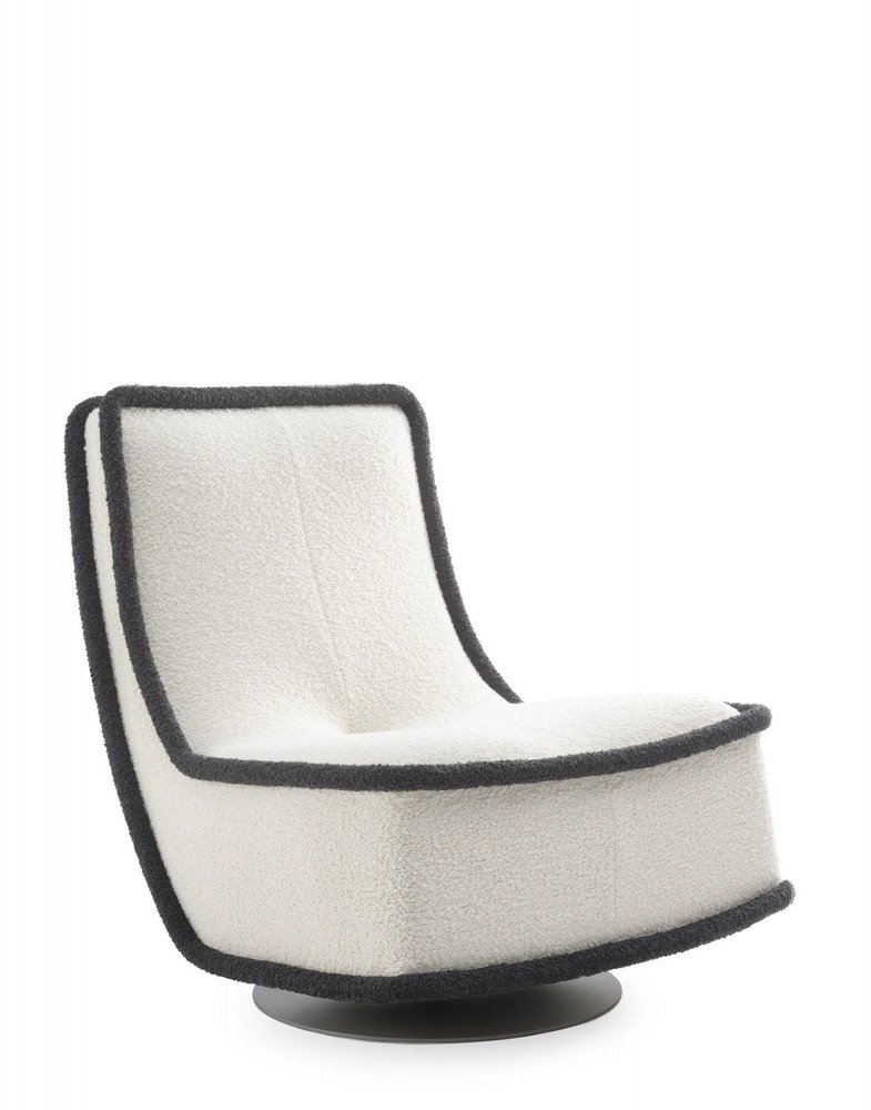 Кресло Bonheur du jour (белый/антрацитовый) букле