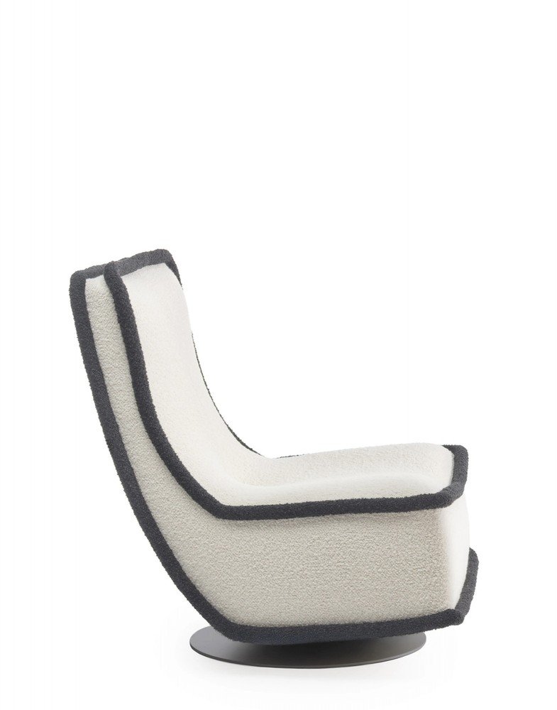 Кресло Bonheur du jour (белый/антрацитовый) букле