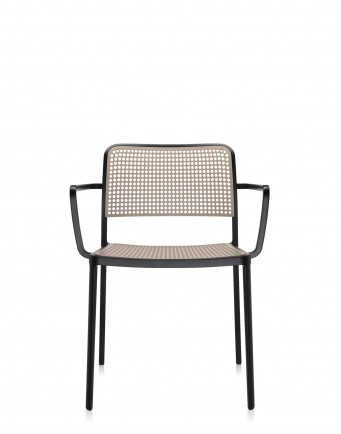 Стул Audrey с подлокотниками (черный/алюминиевый)