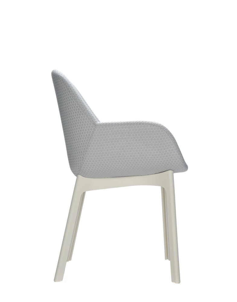 Кресло Clap (белое/серое) тисненая ткань