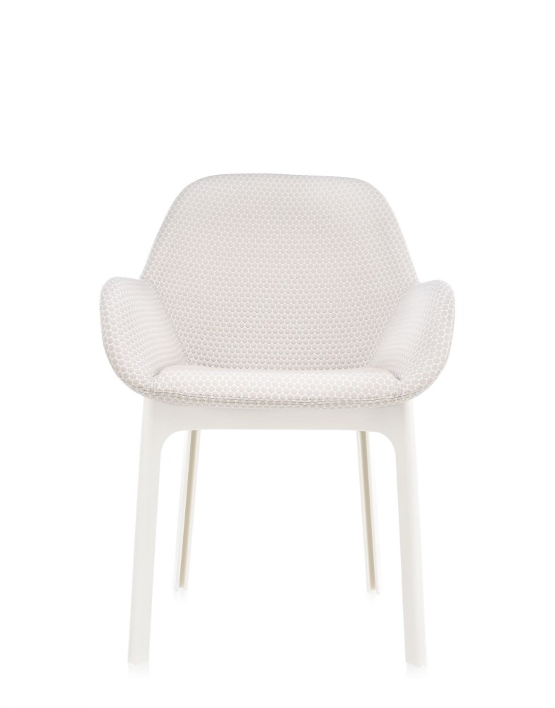 Кресло Clap (белое/бежевое) тисненая ткань