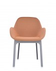 Кресло Clap (серое/оранжевое) тисненая ткань
