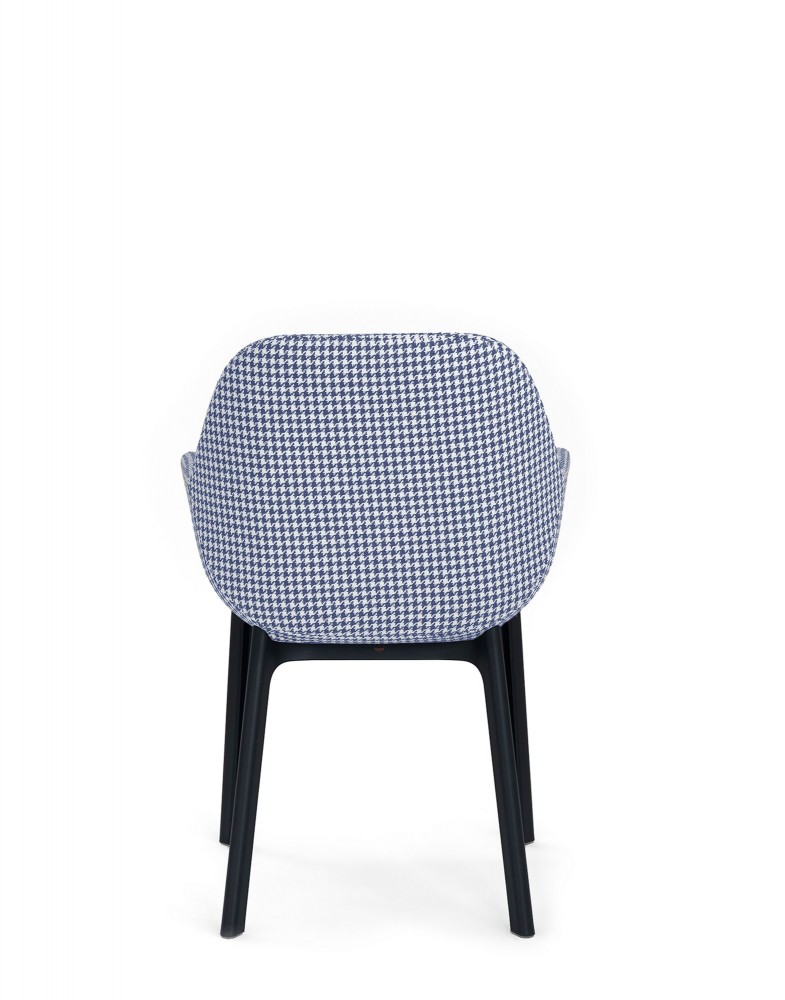 Кресло Clap (черное/синее) тисненая ткань