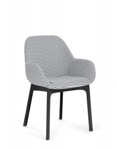 Кресло Clap (черное/серое) тисненая ткань