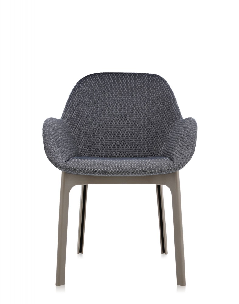 Кресло Clap (серое/черное) тисненая ткань