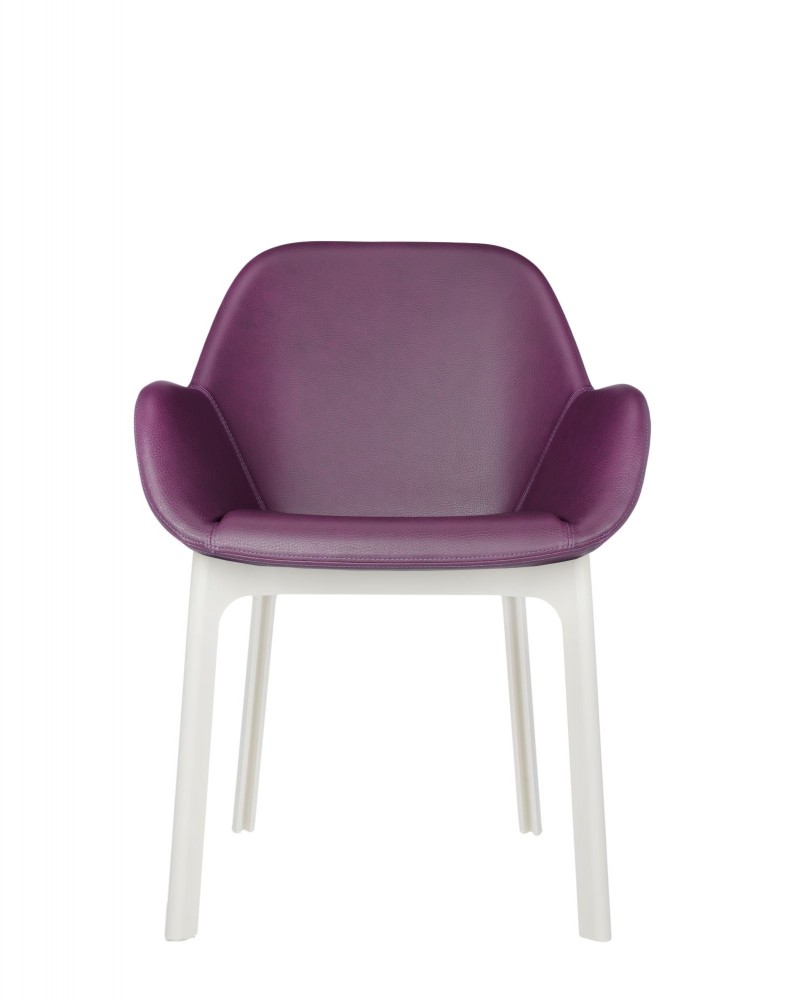 Кресло Clap (белое/фиолетовое) эко-кожа