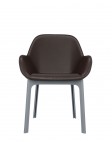 Кресло Clap (серое/коричневое) эко-кожа