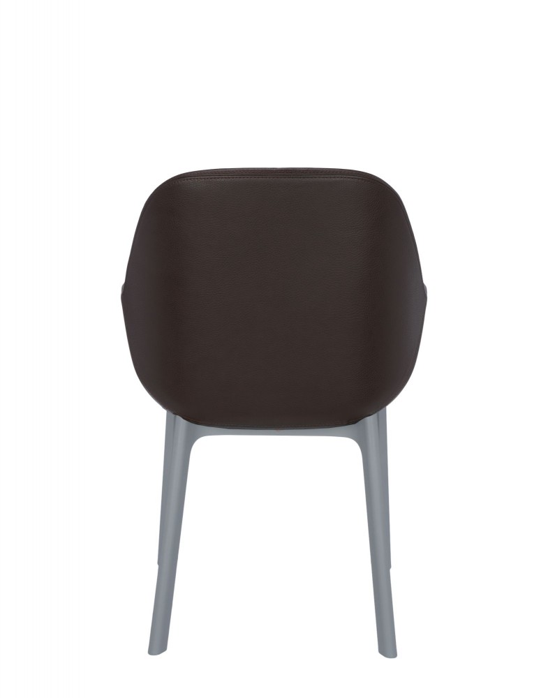 Кресло Clap (серое/коричневое) эко-кожа