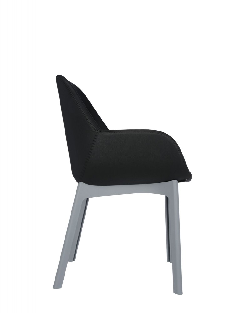 Кресло Clap (серое/черное) эко-кожа