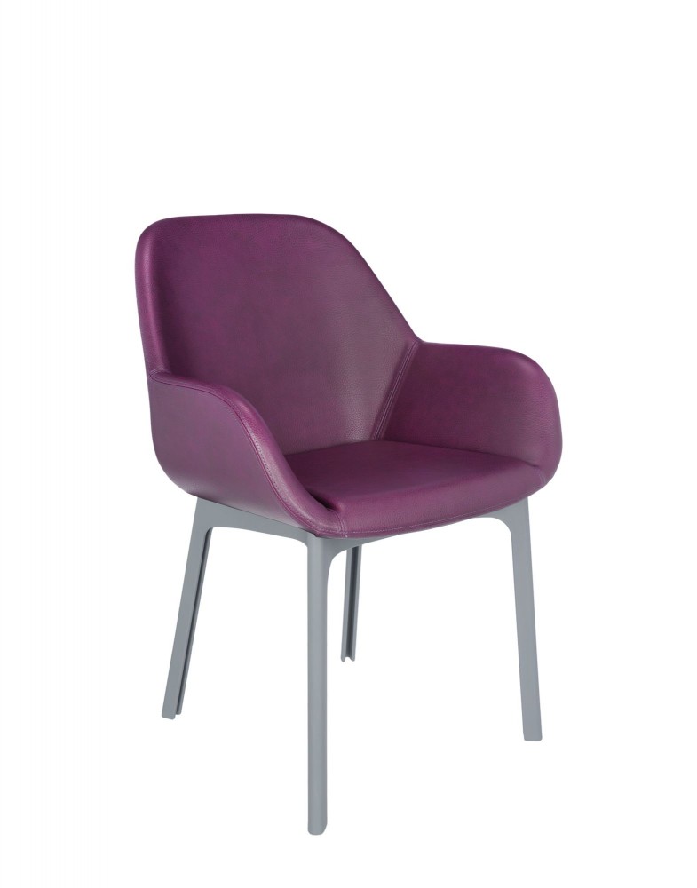 Кресло Clap (серое/фиолетовое) эко-кожа