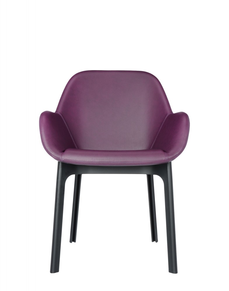 Кресло Clap (черное/фиолетовое) эко-кожа