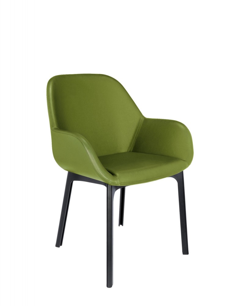 Кресло Clap (черное/зеленое) эко-кожа
