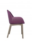 Кресло Clap (бежевое/фиолетовое) эко-кожа