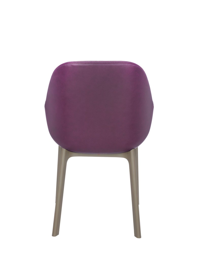 Кресло Clap (бежевое/фиолетовое) эко-кожа