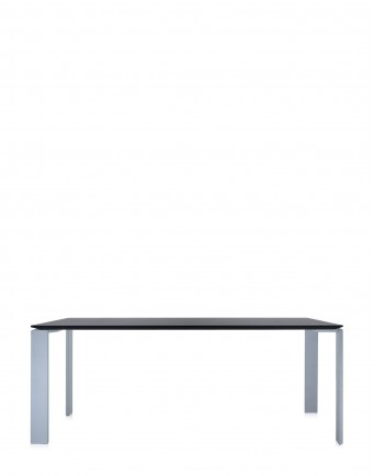 Стол офисный Four (черный/алюминиевый) 158x79см