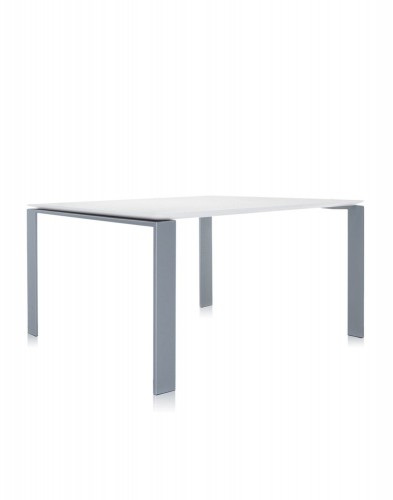 Стол офисный Four (белый/алюминиевый) 128x128см Стол офисный Four (белый/алюминиевый) 128x128см