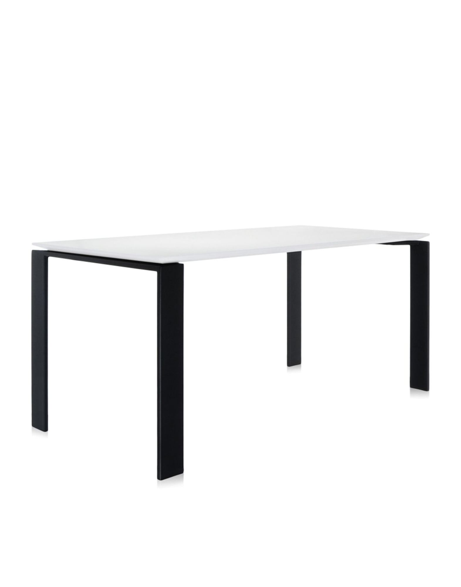 Белый стол с черными ножками
