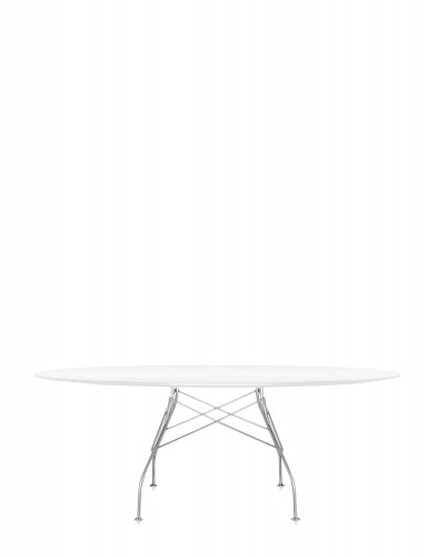 Стол Glossy (белый/хромированный) 194x120см Стол Glossy (белый/хромированный) 194x120см