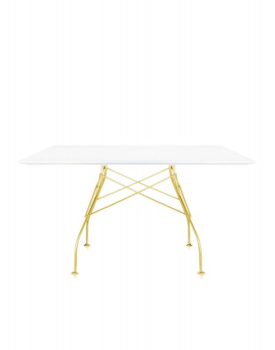 Стол Glossy (белый/золотой) 130x130см