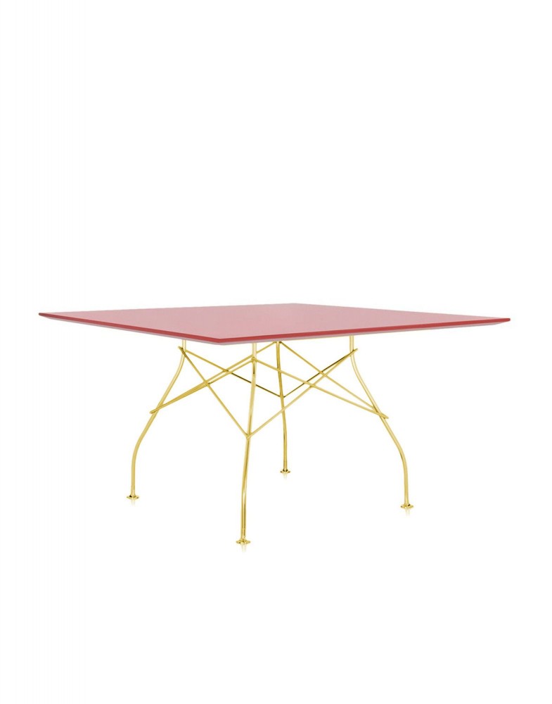 Стол Glossy (красный/золотой) 130x130см Стол Glossy (красный/золотой) 130x130см