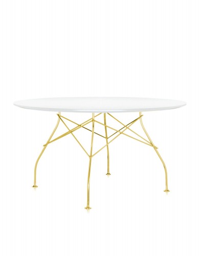Стол Glossy (белый/золотой) диаметр 130см