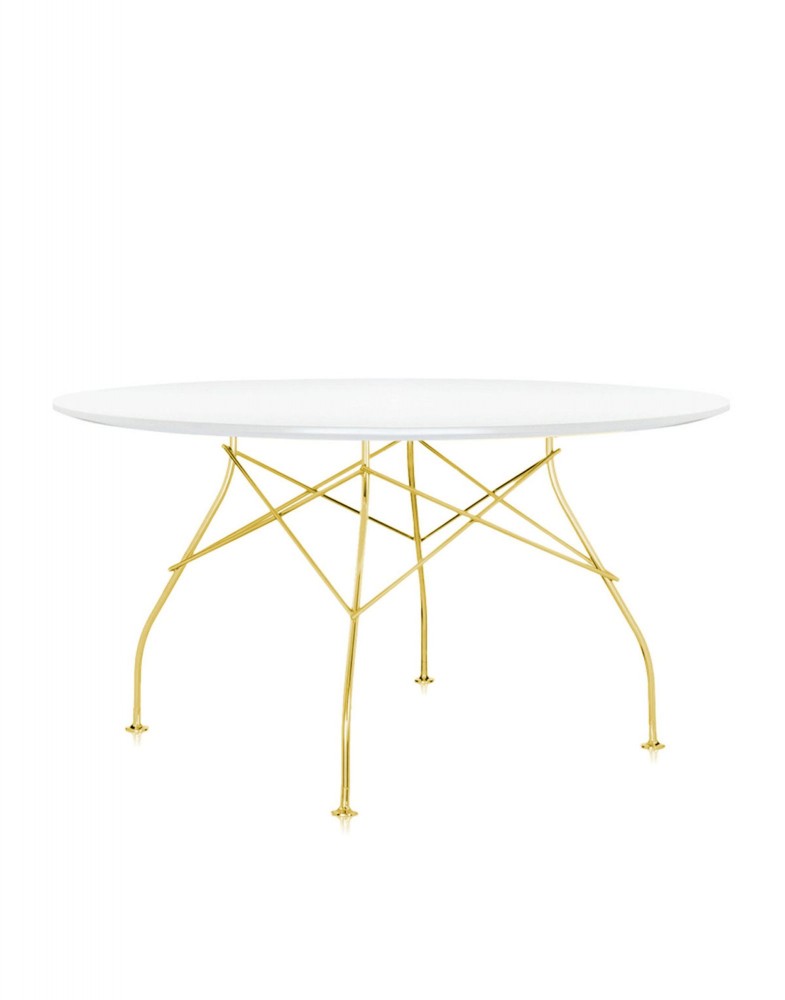 Стол Glossy (белый/золотой) диаметр 130см