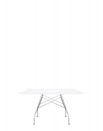 Стол Glossy (белый/хромированный) 130x130см