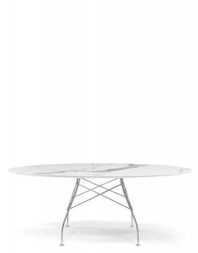 Стол Glossy (белый/хромированный) 192x118см Стол Glossy (белый/хромированный) 192x118см