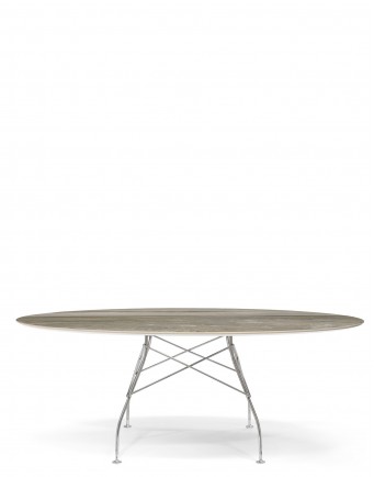 Стол Glossy (серый/хромированный) 192x118см Стол Glossy (серый/хромированный) 192x118см