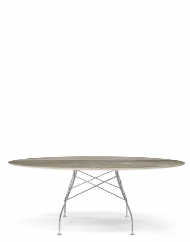 Стол Glossy (серый/хромированный) 192x118см Стол Glossy (серый/хромированный) 192x118см