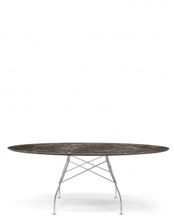 Стол Glossy (коричневый/хромированный) 192x118см Стол Glossy (коричневый/хромированный) 192x118см