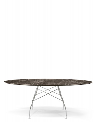 Стол Glossy (коричневый/хромированный) 192x118см Стол Glossy (коричневый/хромированный) 192x118см