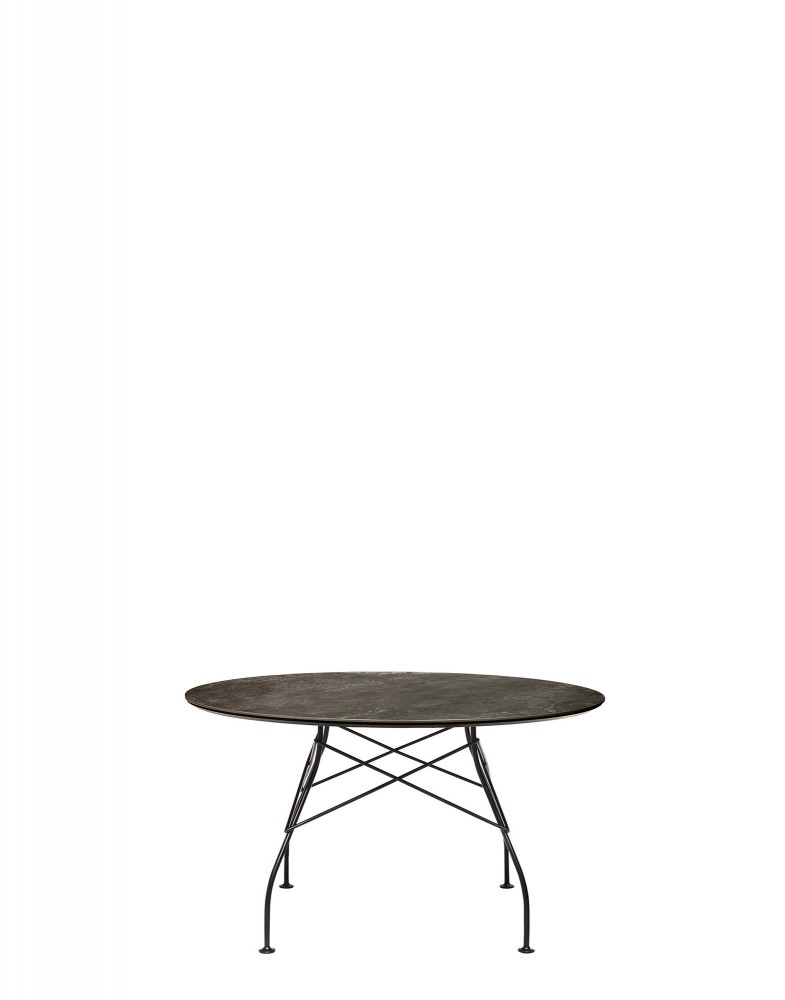 Стол Glossy (черный) диаметр 128см, мрамор