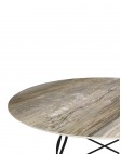 Стол Glossy (серый/черный) диаметр 128см, мрамор