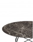 Стол Glossy (коричневый/черный) диаметр 128см, мрамор