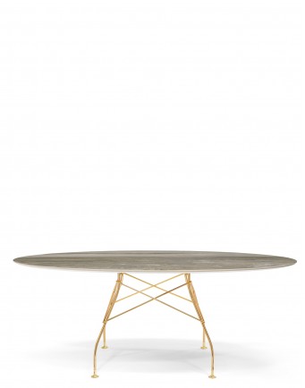 Стол Glossy (серый/золотой) 192x118см Стол Glossy (серый/золотой) 192x118см