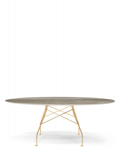 Стол Glossy (серый/золотой) 192x118см Стол Glossy (серый/золотой) 192x118см