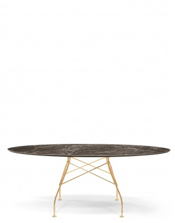 Стол Glossy (коричневый/золотой) 192x118см Стол Glossy (коричневый/золотой) 192x118см