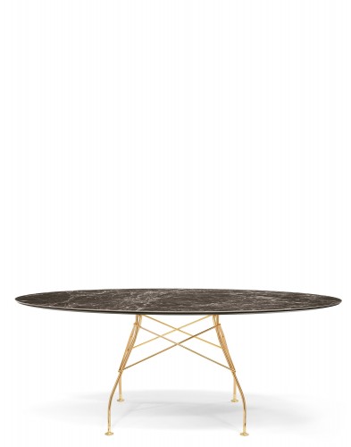 Стол Glossy (коричневый/золотой) 192x118см Стол Glossy (коричневый/золотой) 192x118см