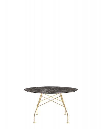 Стол Glossy (коричневый/золотой) диаметр 128см, мрамор Стол Glossy (коричневый/золотой) диаметр 128см, мрамор