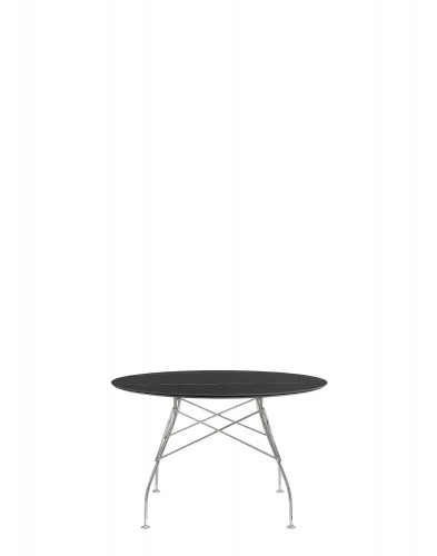 Стол Glossy (черный/хромированный) диаметр 118см, мрамор Стол Glossy (черный/хромированный) диаметр 118см, мрамор