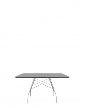 Стол Glossy (черный/хромированный) 130x130см