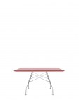 Стол Glossy (красный/хромированный) 130x130см Стол Glossy (красный/хромированный) 130x130см
