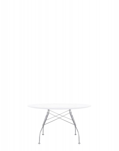 Стол Glossy (белый/хромированный) диаметр 130см Стол Glossy (белый/хромированный) диаметр 130см