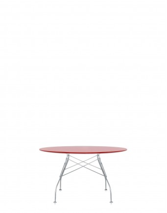 Стол Glossy (красный/хромированный) диаметр 130см Стол Glossy (красный/хромированный) диаметр 130см