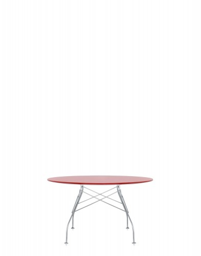 Стол Glossy (красный/хромированный) диаметр 130см Стол Glossy (красный/хромированный) диаметр 130см