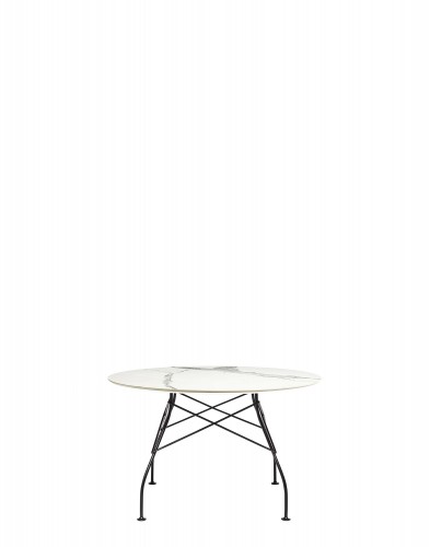 Стол Glossy (белый/черный) диаметр 118см, мрамор Стол Glossy (белый/черный) диаметр 118см, мрамор