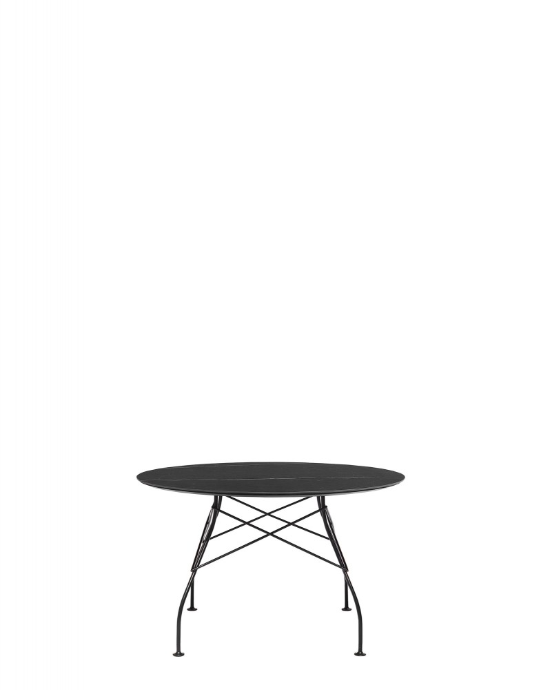 Стол Glossy (черный/черный) диаметр 118см, мрамор